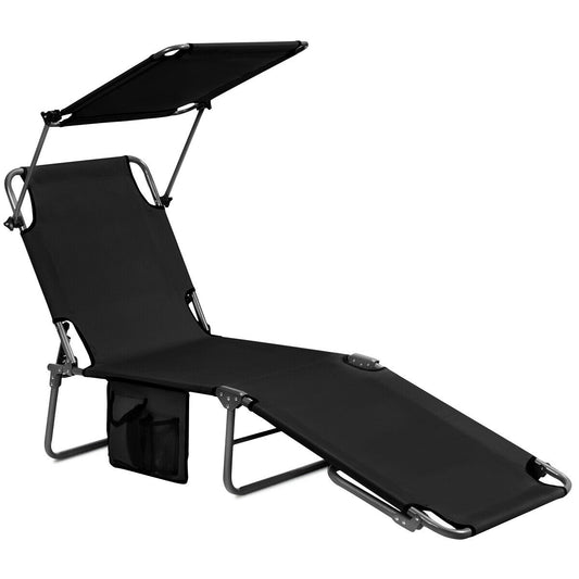 Foldable Sun Shading Lounger Adjustable Deck Recliner