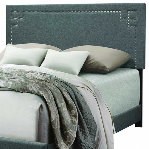 Contemporary Gray Upholstered King Size Bed