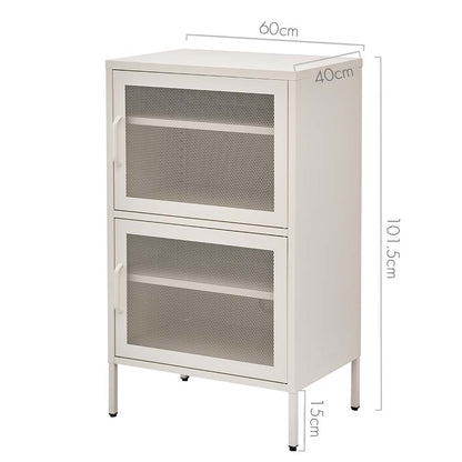 ArtissIn Double Mesh Door Storage Cabinet Organizer Bedroom White